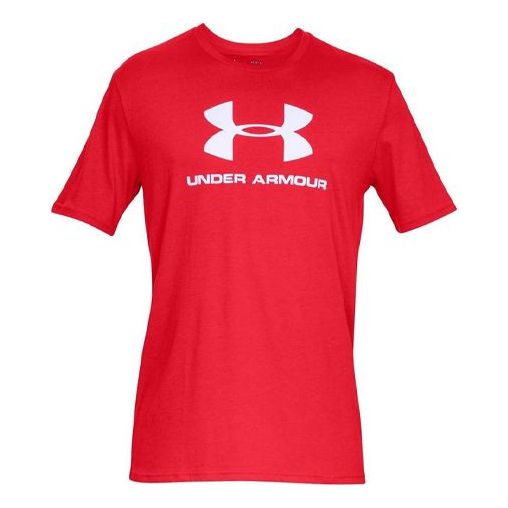 Men's Under Armour Sportstyle Training Sports Short Sleeve Red 1329590-600
