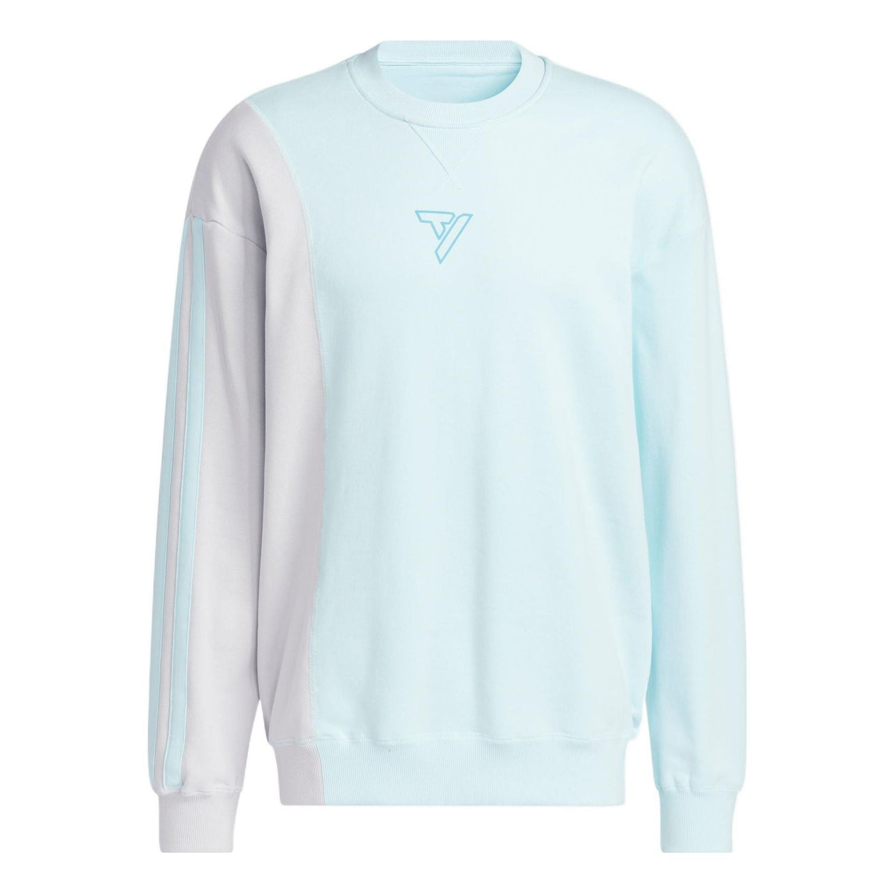 Men's adidas Trae Crew Design Round Neck Logo Printing Long Sleeves Blue HN7175