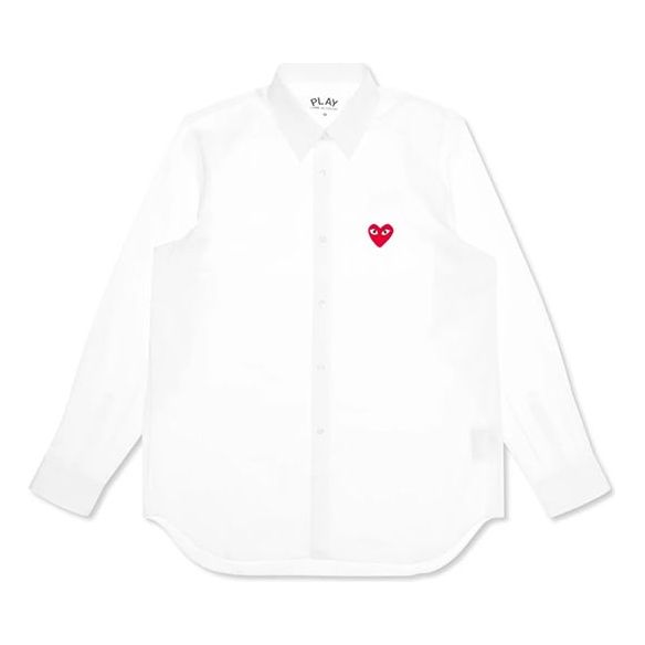 COMME des GARCONS PLAY Red Emblem Button Down 'White' AZ-B002-051-2