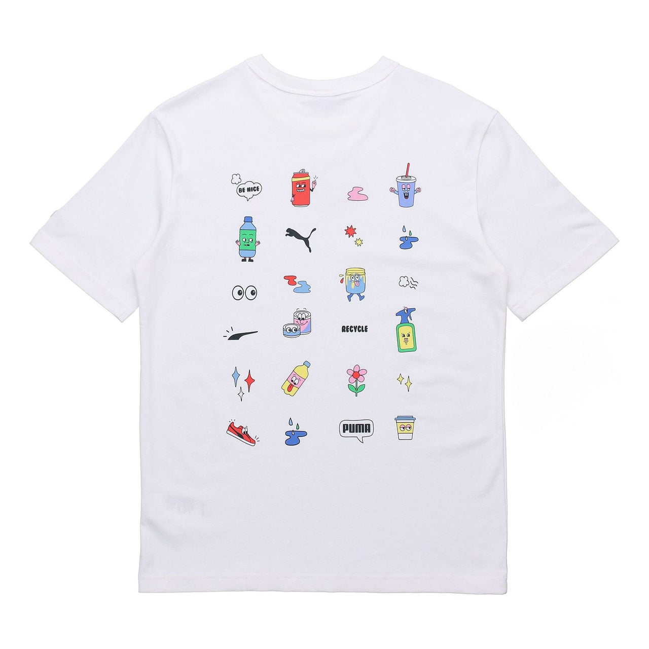 PUMA Sports Alphabet Printing Round Neck Short Sleeve White 531335-52