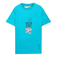 Off-White Alphabet Printing Short Sleeve Blue OMAA027R201850053901