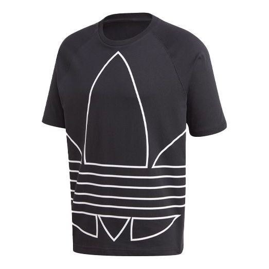 adidas originals Large Logo Printing Loose Running Sports Round Neck Short Sleeve Black GE6229