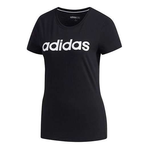 (WMNS) adidas neo W Esntl Lg T 1 Sports Short Sleeve Black FP7868