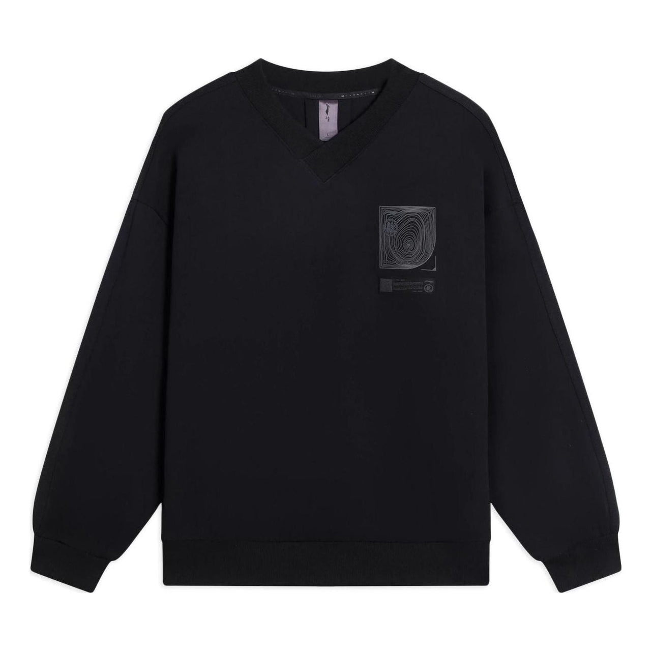 Li-Ning x Jackie Chan Kung Fu Graphic V Neck Sweatshirt 'Black' AWDSC21-1