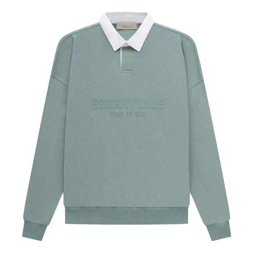Fear of God Essentials SS23 Waffle Long Sleeve Polo Shirt 'Sycamore' FOG-SS23-056