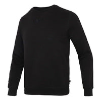 PUMA Solid Color Logo Sports Round Neck Pullover Black 846409-01