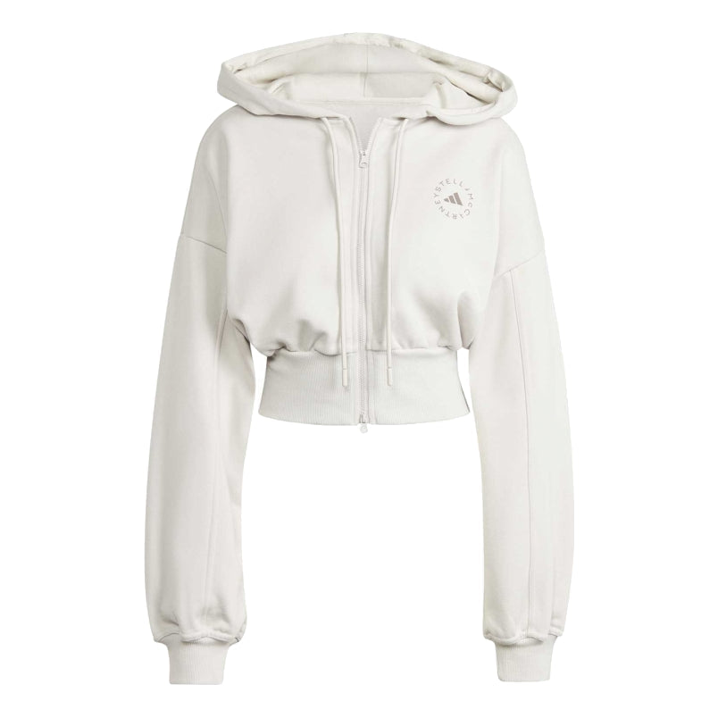 adidas By Stella Mccartney Cropped Zip Hoodie Asia Sizing 'Chalk Pearl' IT8268