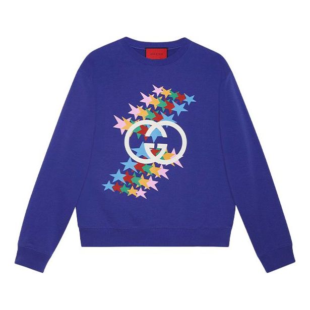 GUCCI SS21 Rainbow Stars Crewneck Purple 626990 XJDNK 4120 SneakerSouqq