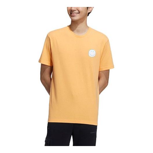 adidas neo W Smly Tee 4 Smiling Face Printing Sports Round Neck Short Sleeve Orange Yellow GP5789