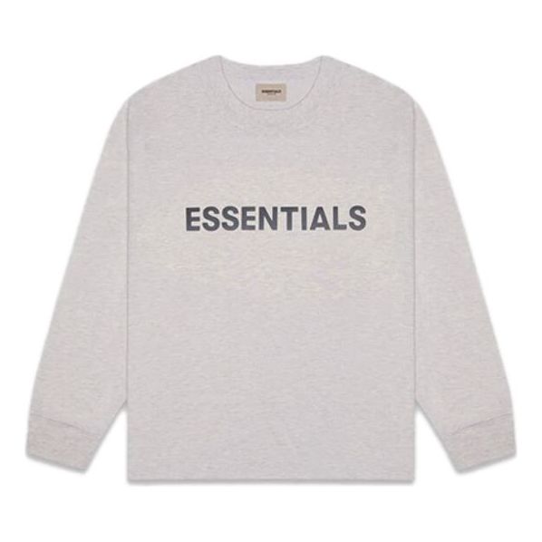 Fear of God Essentials FW20 Long Sleeve Logo Tee 'Heather Oatmeal' 0125250500230260