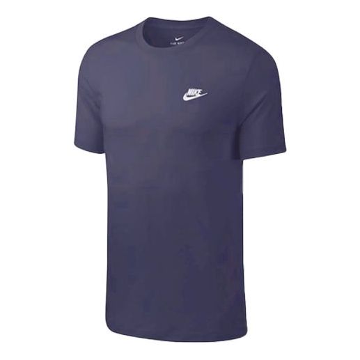 Nike Retro Swoosh Logo Embroidered Short Sleeve Blue AR4997-410