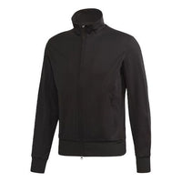 Men's Y-3 Printing Logo Stand Collar Zipper Long Sleeves Jacket Black FN3376