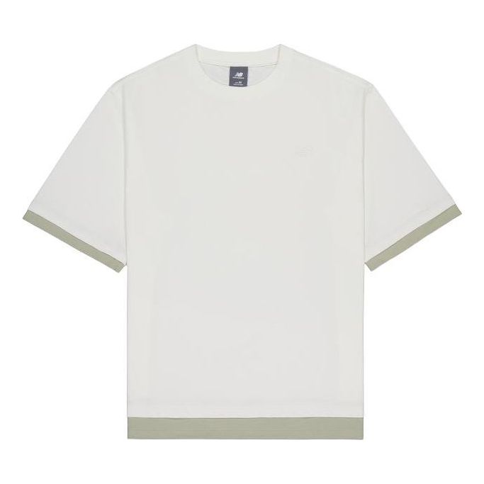 New Balance Crewneck Short Sleeve T-Shirt 'White Grey' AMT42314-CIC