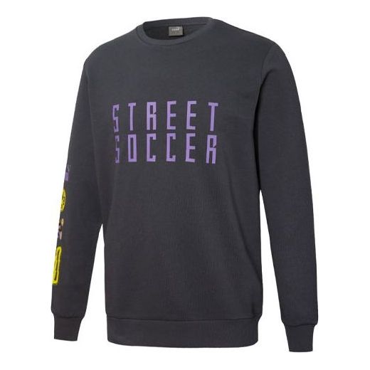 PUMA Bvb Street Soccer Crew Alphabet Printing Round Neck Black 758811-23
