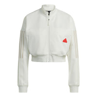 (WMNS) adidas Cropped Track Top 'White' HM2859