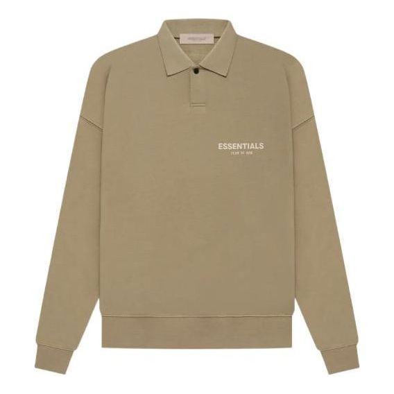Fear of God Essentials SS22 Long Sleeve Polo Shirt 'Oak' FOG-SS22-265