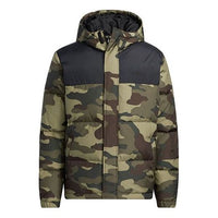 adidas neo M Dwn Camo Puff Camouflage Colorblock Sports With Down Feather Jacket Camouflage H45238