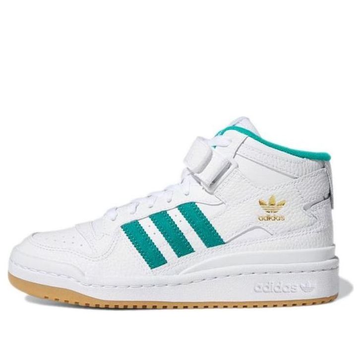 (GS) adidas Originals Forum Mid Shoes 'Cloud White Glory Green' H00733