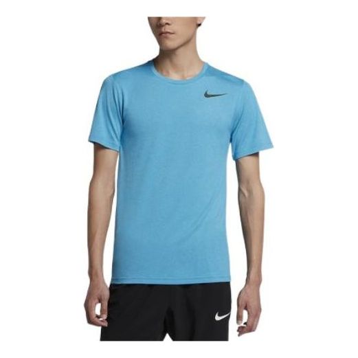 Men's Nike Printing Logo Solid Color Casual Short Sleeve Blue T-Shirt 832837-482