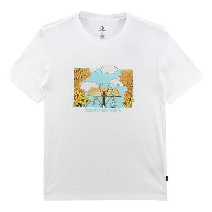 Converse Overgrown Hoops T-Shirt 'White' 10023257-A03