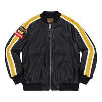 Supreme x Vanson Leathers Perforated Bomber Jacket 'Black Yellow' SUP-SS20-211