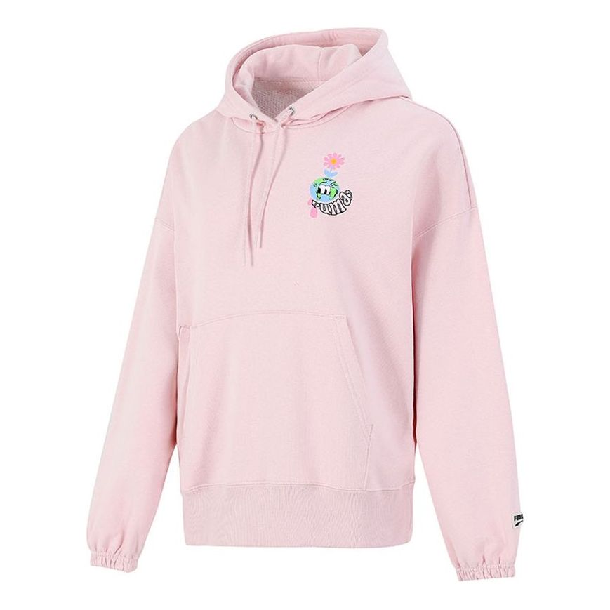 (WMNS) PUMA Downtown Graphic Hoodie Sweatshirt Pink 533049-36