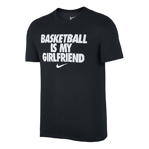 Nike Alphabet Printing Sports Round Neck Short Sleeve Black AQ3242-010