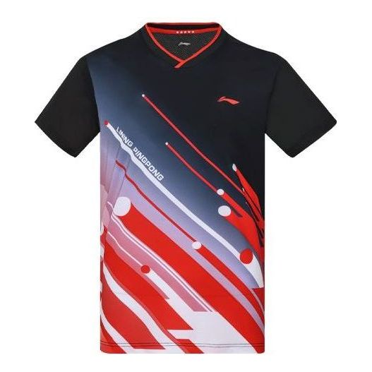 Li-Ning National Team Table Tennis Jersey T-Shirt 'Black Red' AAYS017-1