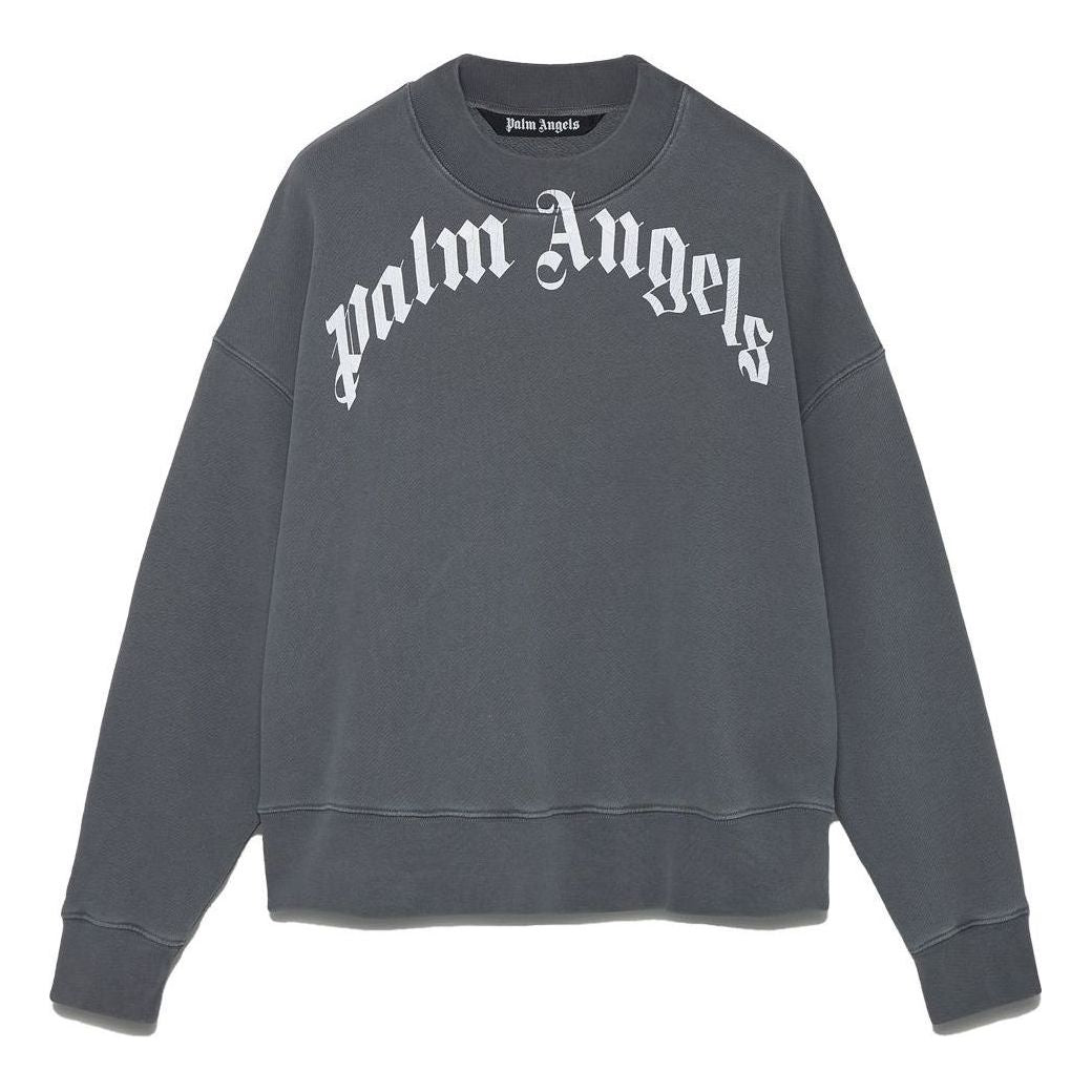 Palm Angels GD Curved Logo Crew 'Grey White' PMBA026F21FLE0041001