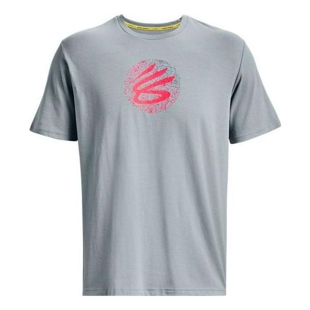 Under Armour Curry Mothers Day Logo T-shirt 'Grey Pink' 1378028-465