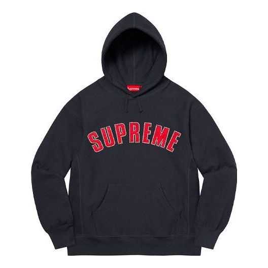 Supreme Pearl Logo Hooded Sweatshirt 'Navy Red' SUP-FW21-171