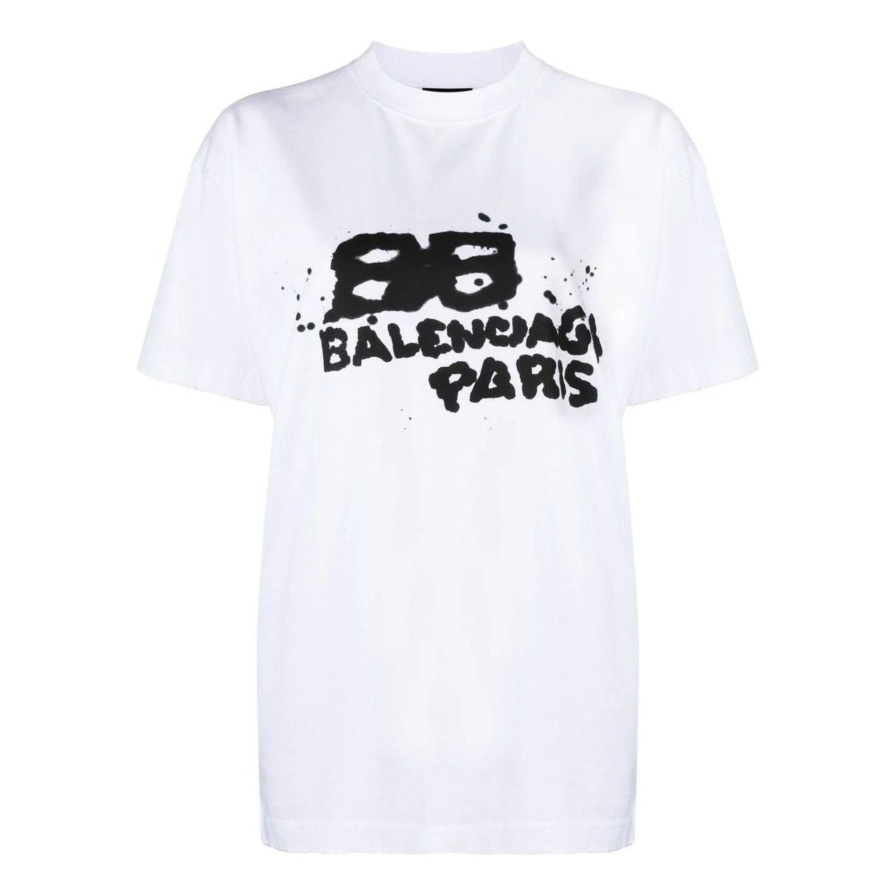 (WMNS) Balenciaga Hand-Drawn BB Icon T-shirt Medium Fit 'White' 612965TNVN49040