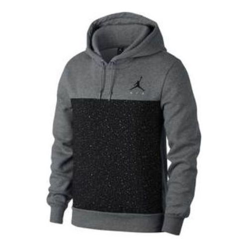 Air Jordan Logo Splicing Hoodie 'Dark Grey Black' 884043-091