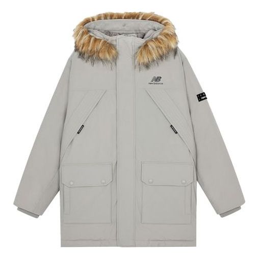 New Balance Street Style Logo Down Jacket 'Grey Brown' AMJ14304-ARF