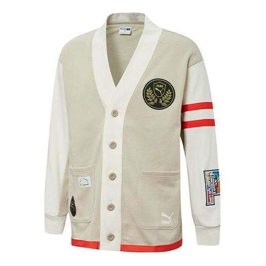 PUMA Mix Badge Long Cardigan 'Beige' 537004-64