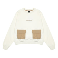 (WMNS) New Balance Casual Pocket Sweatshirt 'White Brown' AWT23320-CIC