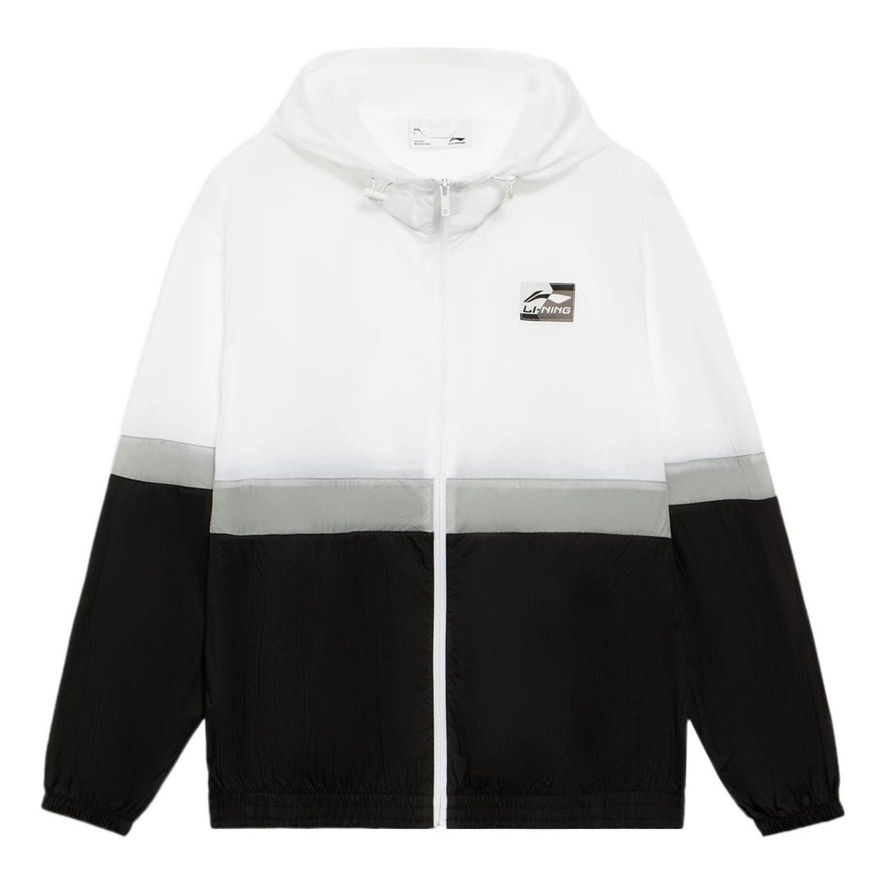 Li-Ning Logo Color Block Woven Windbreaker 'White Grey Black' AFDS309-3