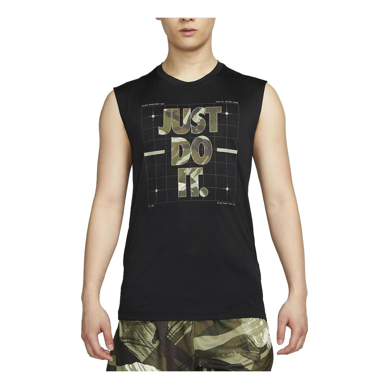 Nike Dri-FIT Men's Camo Sleeveless T-Shirt 'Black' FJ2449-010