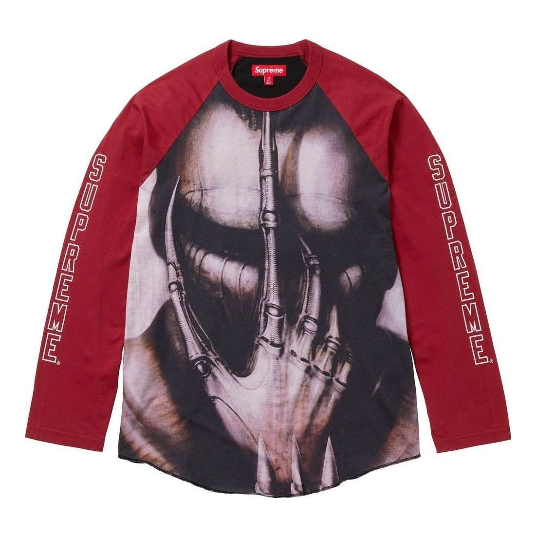 Supreme x H.R. GIGER FW23 Week8 Raglan Long Sleeve T-shirt 'Red' SUP-FW23-143