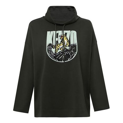 KENZO Gold TIGER Long Sleeves Hoodie 'Military Green' F962SW6094X5-51
