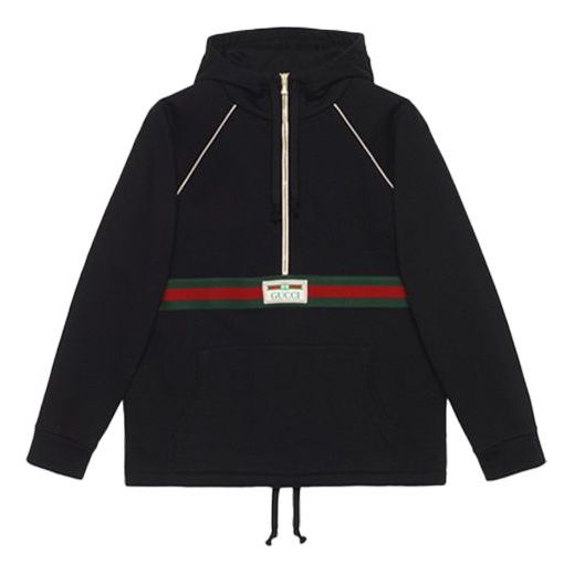 Gucci Cotton Jersey Sweatshirt With Web 'Black' 645320-XJDAK-1060