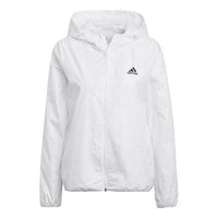 (WMNS) adidas Logo Solid Color Woven Zipper Hooded Jacket Autumn White GQ0615