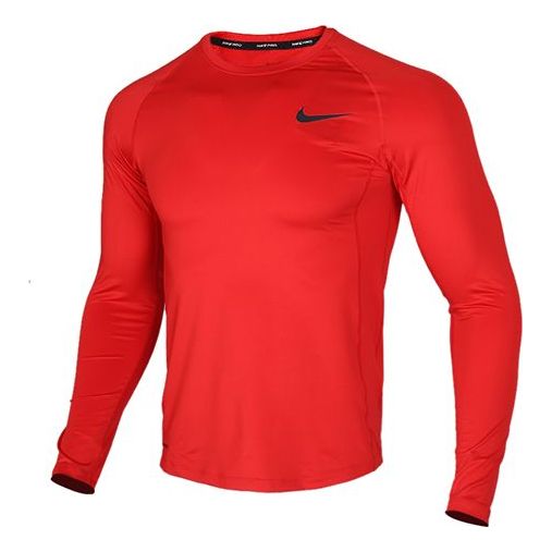 Nike Pro Slim Fit Version Long Sleeves Training Tops Red BV5595-657