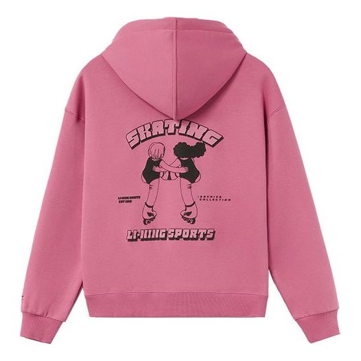 (WMNS) Li-Ning Skating Graphic Hoodie 'Pink' AWDR682-2