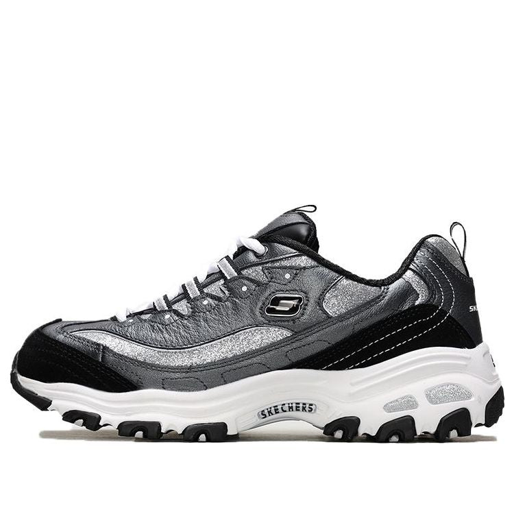 (WMNS) Skechers D'Lites 1.0 Low-Top Running Shoes Black/Silver 13155-BKSL
