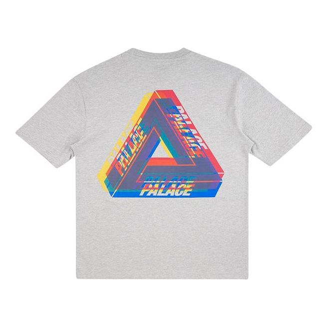 PALACE Tri-Ferg Colour Blur T-Shirt Triangle Printing Pattern Short Sleeve Unisex Gray P19TS337