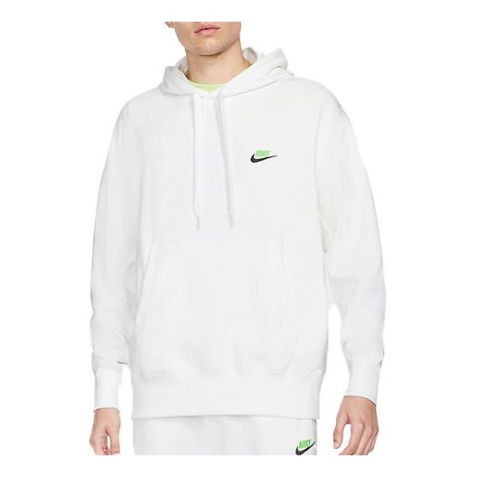 Nike Sportswear French Terry Embroidered Logo hooded Long Sleeves White DA0024-100