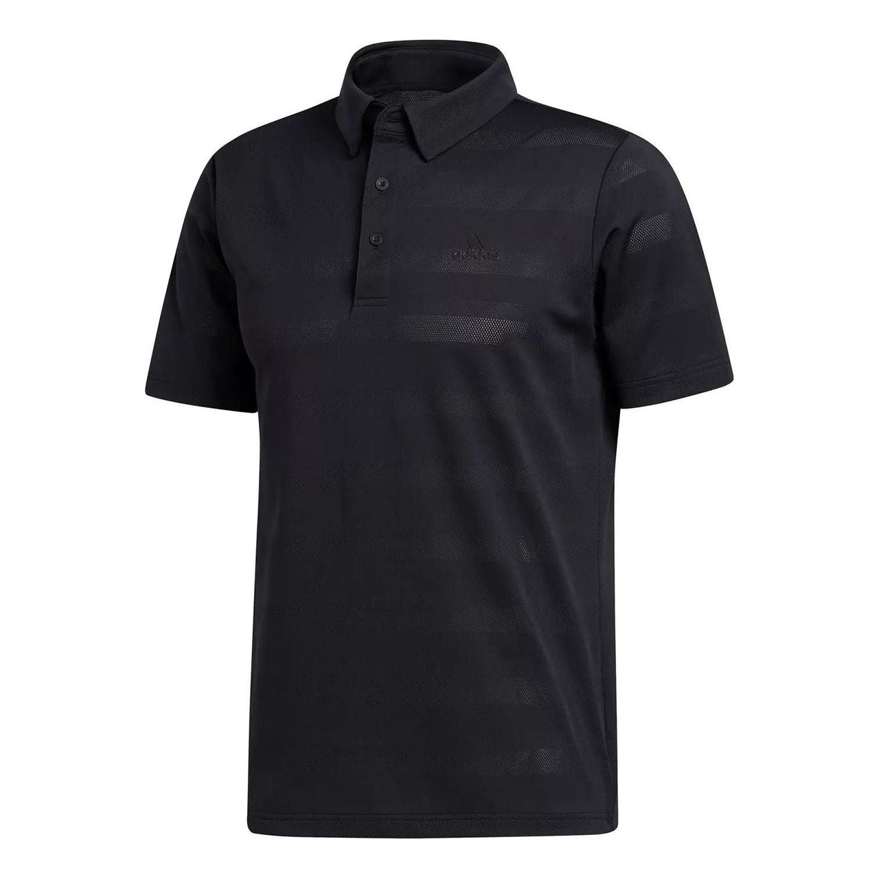 Men's adidas Solid Color Small Logo Printing Golf Short Sleeve Black Polo Shirt FS6881