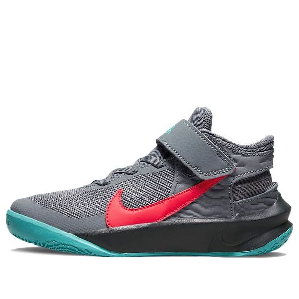 (PS) Nike Team Hustle D10 FlyEase 'Grey Teal Siren Red' DD7302-008