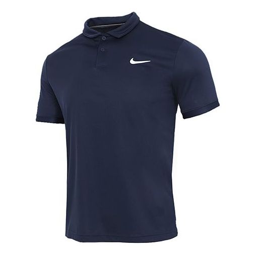 Nike Court Dri-fit Victory Casual Sports Tennis lapel Short Sleeve Polo Shirt Navy Blue CW6851-451